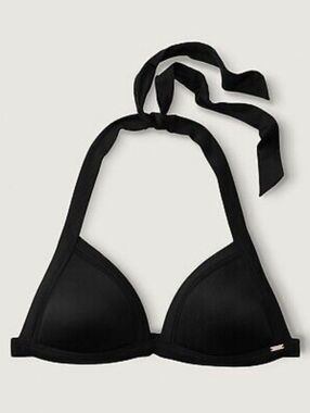 L-DD VS PINK Swim Triangle Push-Up Bikini Top Black
